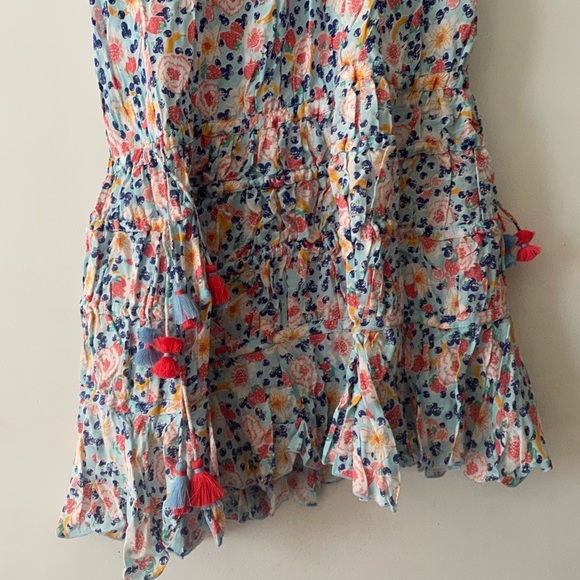 Poupette St. Barth Floral Mini Dress - Blue and Pink - Picture 10 of 12